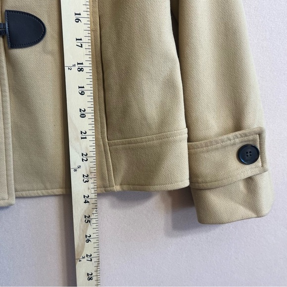 Shoshanna Tan Toggle Hooded Swing Jacket Coat Tan size 8 Classic and Chic - Picture 12 of 14